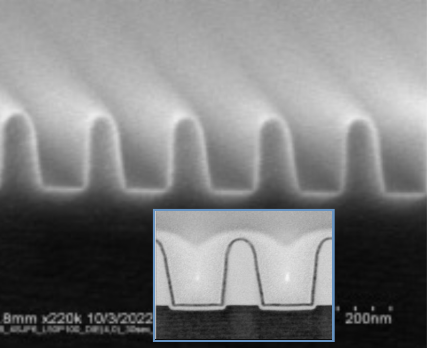Chip-AMAG7 Hardmask LineSpace, 100 nm depth, L50P100 anchor target w/TiN anti-charge coating