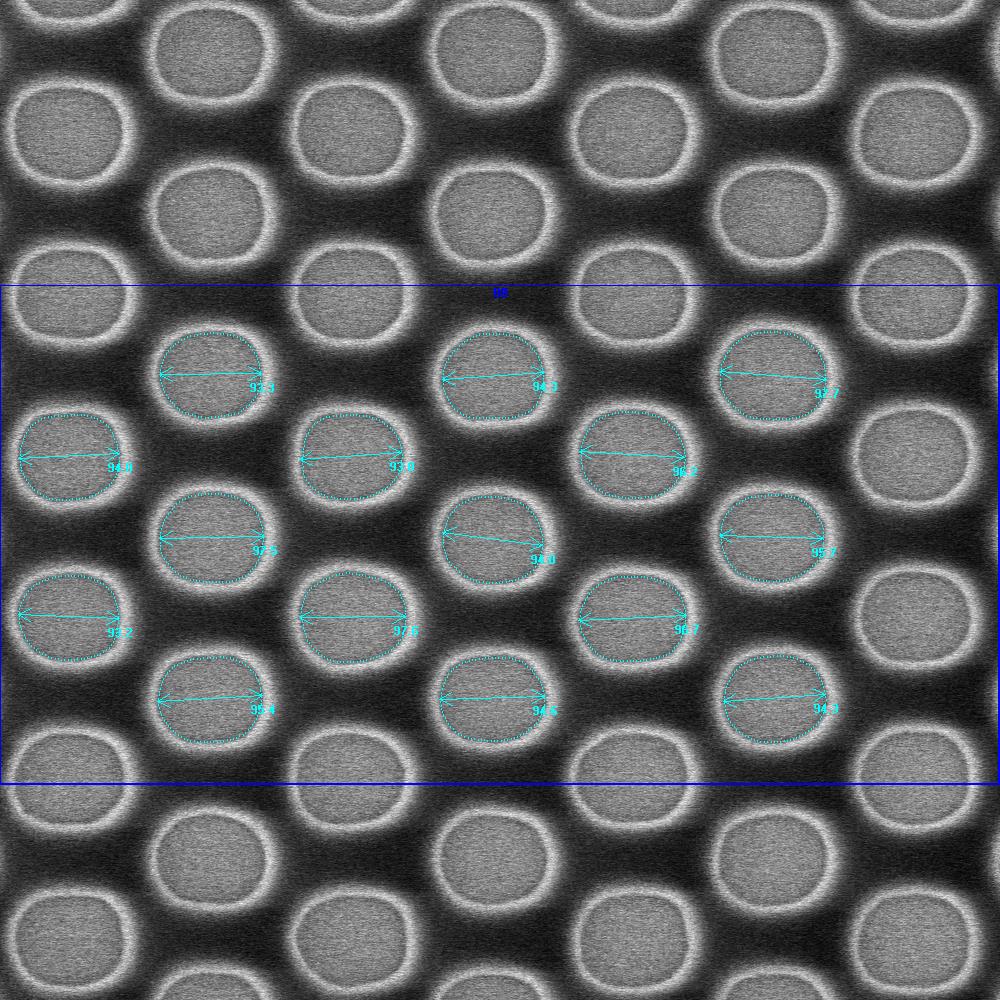 AMAG7 Hardmask Holes, 100 nm depth SiO2 on Si, C60P120 anchor target
