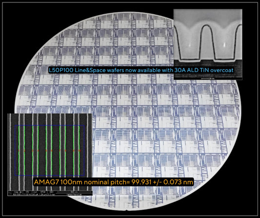 AMAG7 LineSpace gratings validated to NIST’s VLSI standard, now with anti-charge coatings