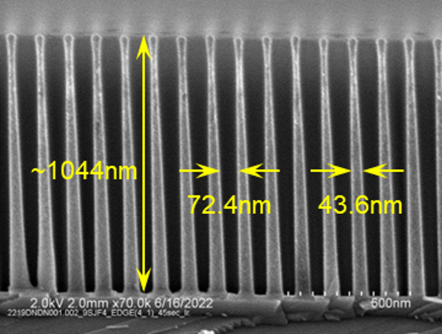 AMAG7 HARhole, 1.0 µm depth, SiO2 on Si, C60P120 anchor target