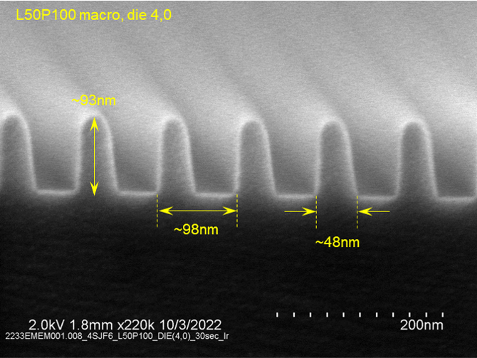 AMAG7 Hardmask LineSpace, 100 nm depth, L50P100 anchor target