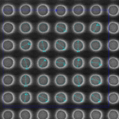 AMAG7 Hardmask Holes, 100 nm depth SiO2 on Si, C60P120 anchor target