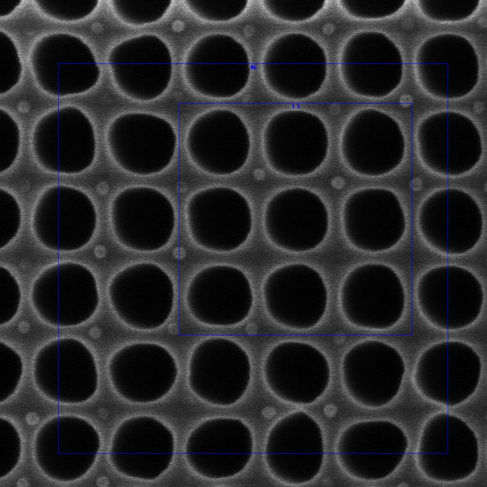 AMAG7 HARhole, 1.5 µm depth, SiO2 on Si, C60P120 anchor target