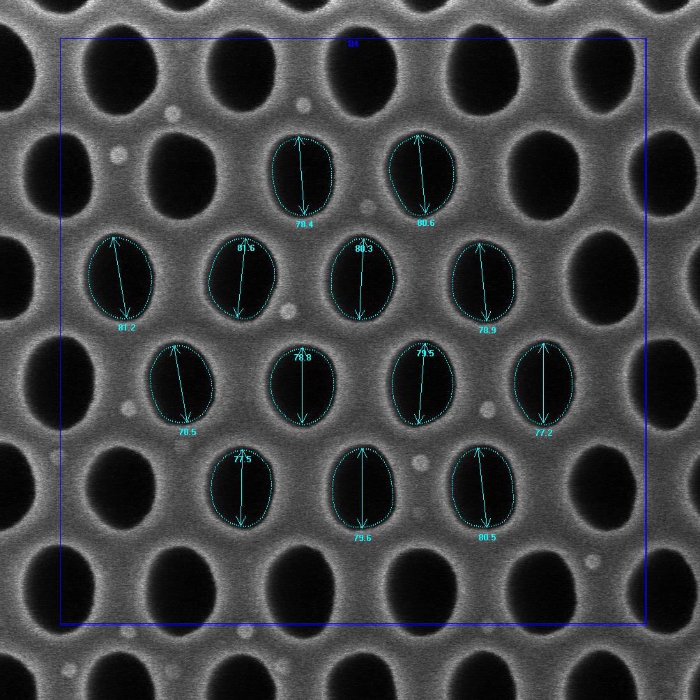 AMAG7 HARhole, 1.5 µm depth, SiO2 on Si, C60P120 anchor target