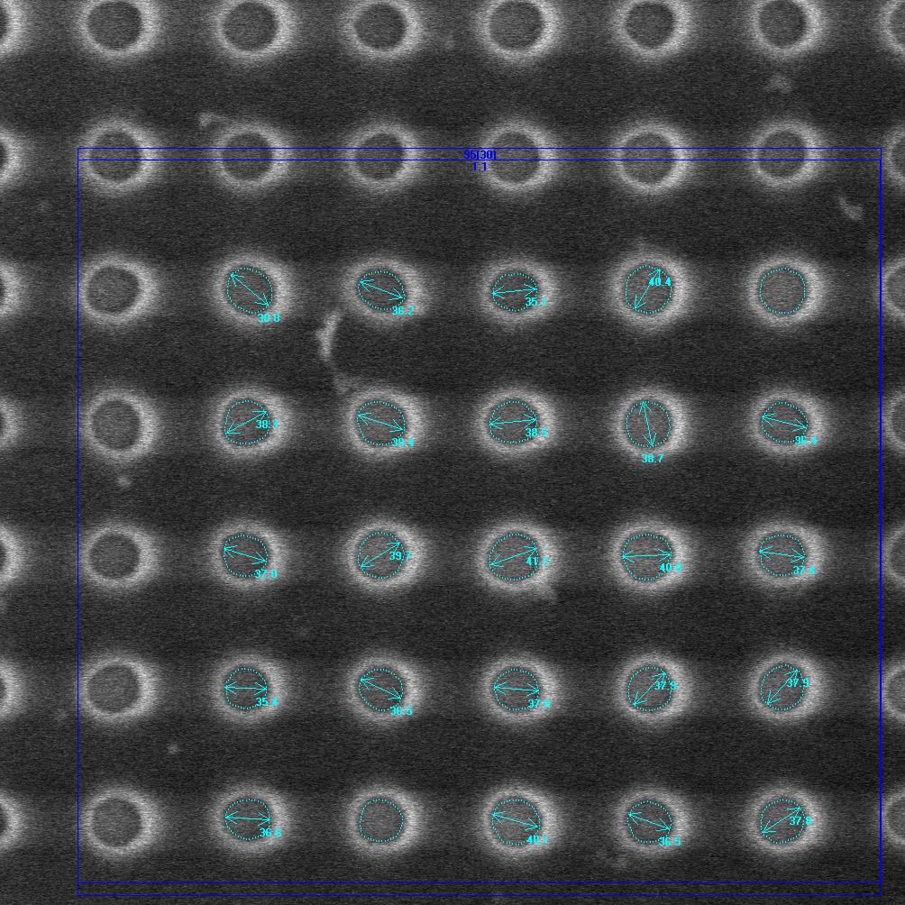 AMAG7 Hardmask Holes, 100 nm depth SiO2 on Si, C60P120 anchor target
