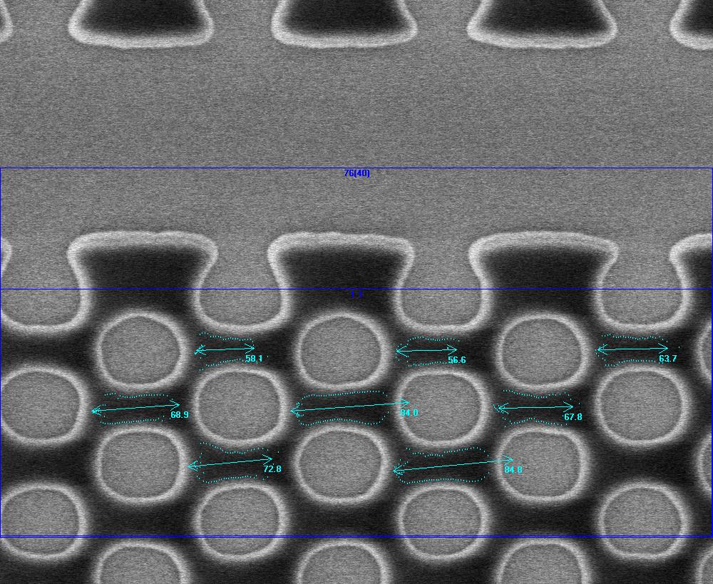AMAG7 Hardmask Holes, 100 nm depth SiO2 on Si, C60P120 anchor target