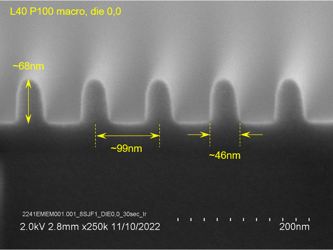 AMAG7 GI-SAXS Striplet, Hardmask LineSpace 70 nm depth, L40P100 anchor target
